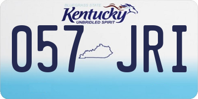 KY license plate 057JRI