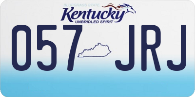KY license plate 057JRJ