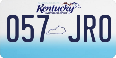 KY license plate 057JRO