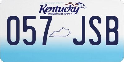 KY license plate 057JSB