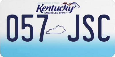 KY license plate 057JSC