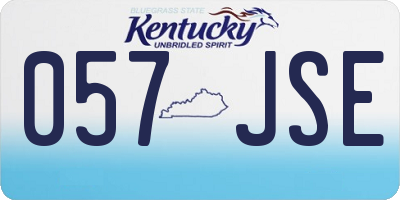 KY license plate 057JSE