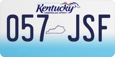 KY license plate 057JSF