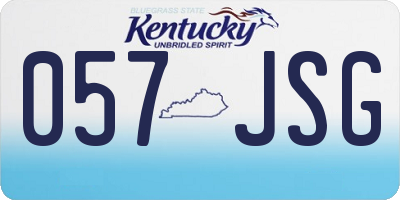 KY license plate 057JSG