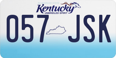 KY license plate 057JSK