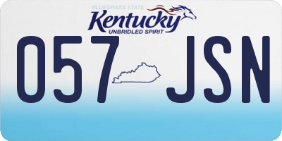 KY license plate 057JSN