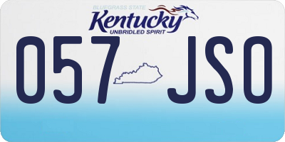 KY license plate 057JSO