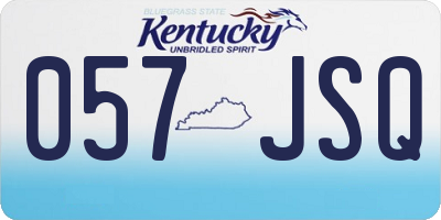 KY license plate 057JSQ