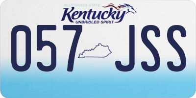 KY license plate 057JSS