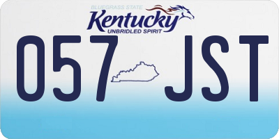 KY license plate 057JST