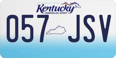 KY license plate 057JSV