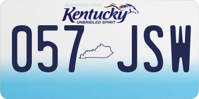 KY license plate 057JSW