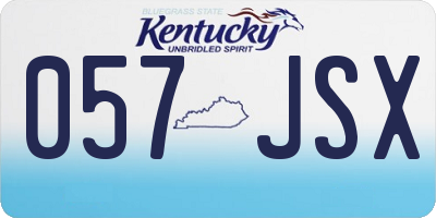 KY license plate 057JSX