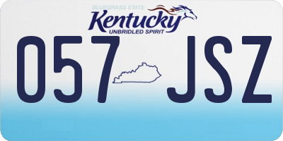 KY license plate 057JSZ