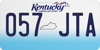 KY license plate 057JTA