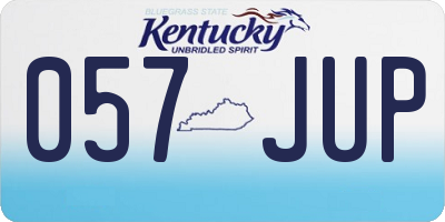 KY license plate 057JUP