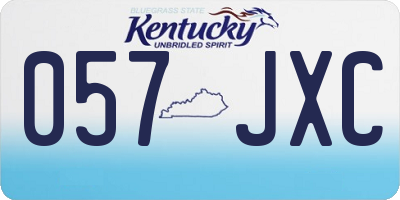 KY license plate 057JXC
