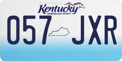KY license plate 057JXR