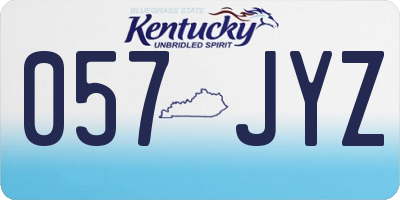 KY license plate 057JYZ