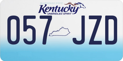 KY license plate 057JZD