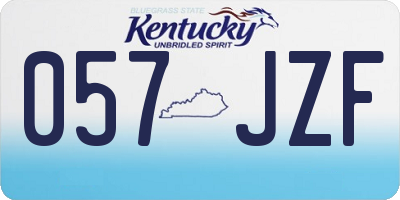 KY license plate 057JZF