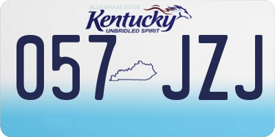 KY license plate 057JZJ