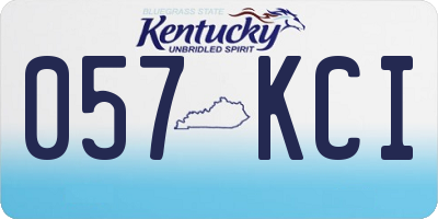 KY license plate 057KCI