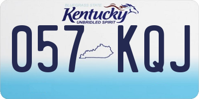 KY license plate 057KQJ