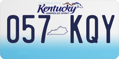 KY license plate 057KQY