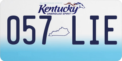 KY license plate 057LIE
