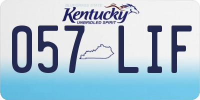 KY license plate 057LIF