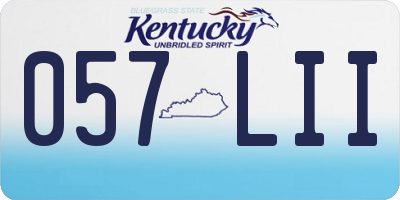 KY license plate 057LII