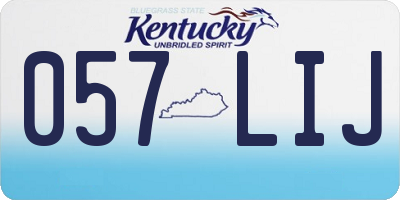 KY license plate 057LIJ