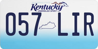 KY license plate 057LIR