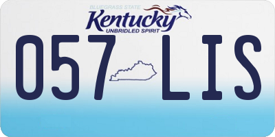 KY license plate 057LIS