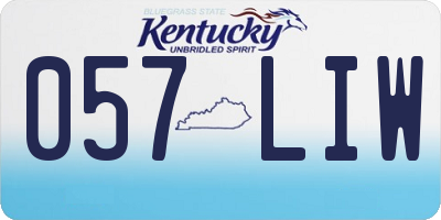 KY license plate 057LIW