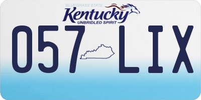 KY license plate 057LIX