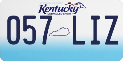 KY license plate 057LIZ