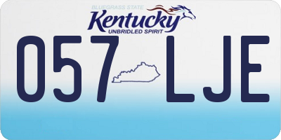 KY license plate 057LJE