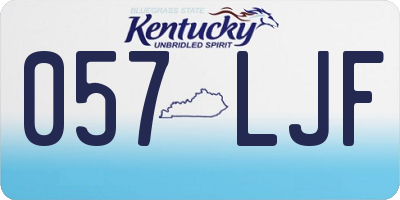 KY license plate 057LJF