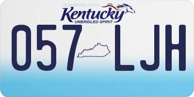 KY license plate 057LJH