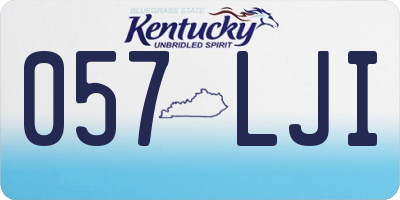 KY license plate 057LJI