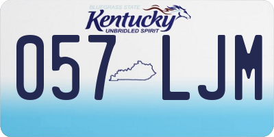 KY license plate 057LJM