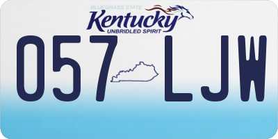 KY license plate 057LJW