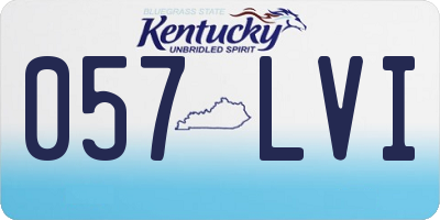 KY license plate 057LVI
