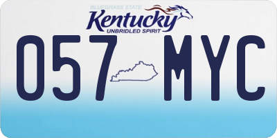KY license plate 057MYC
