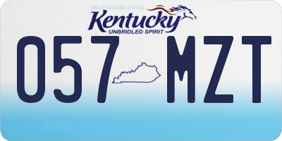 KY license plate 057MZT