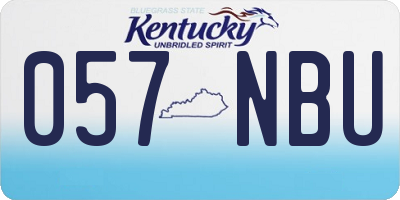 KY license plate 057NBU