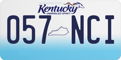 KY license plate 057NCI