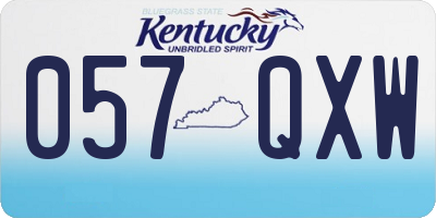 KY license plate 057QXW